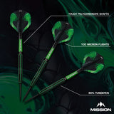 Mission Venom 90% Tungsten Steel Tip Darts-6-23 GRAM-Premier Darts