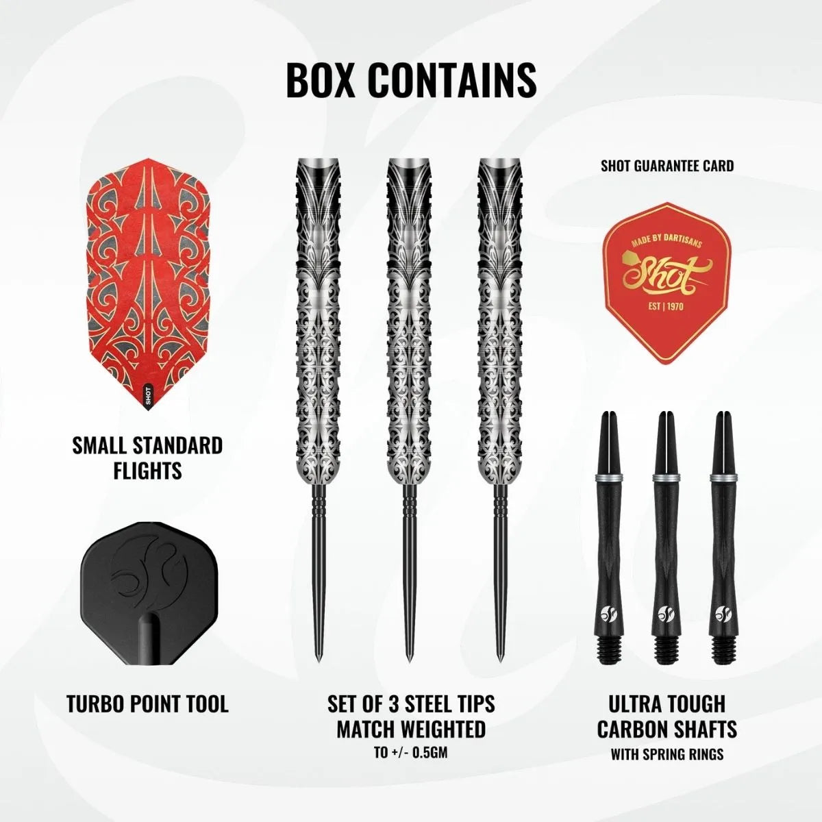Shot Warrior Taiaha TP 90% Tungsten Steel Tip Darts-3-21 GRAM-Premier Darts