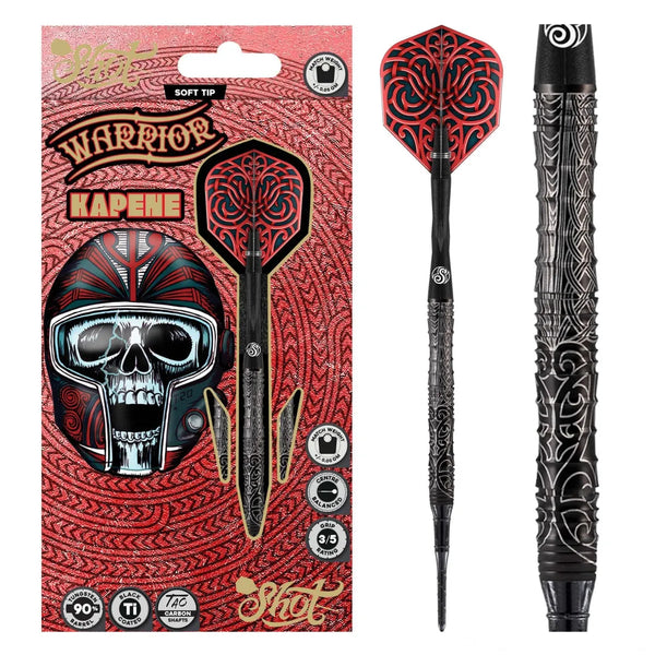 Shot Warrior Kapene Captain 90% Tungsten Soft Tip Darts-1-18 GRAM-Premier Darts