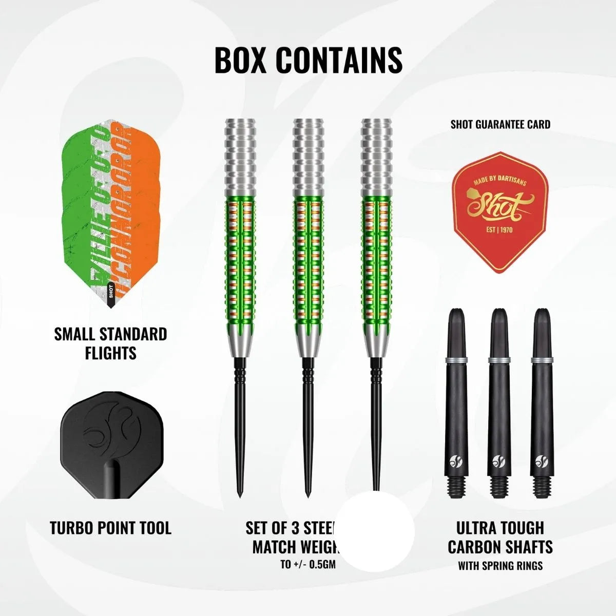Shot Pro Series Willie O'Connor TP 90% Tungsten Steel Tip Darts-3-23 GRAM-Premier Darts