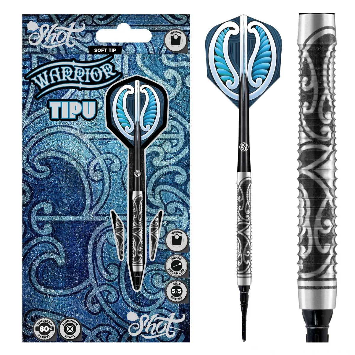 Shot Warrior Tipu 80% Tungsten Soft Tip Darts-1-18 GRAM-Premier Darts