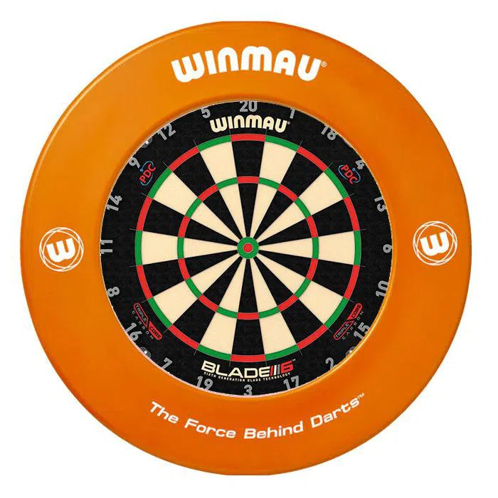 Winmau Blade 6 Carbon Triple Core Dartboard & Surround Bundle