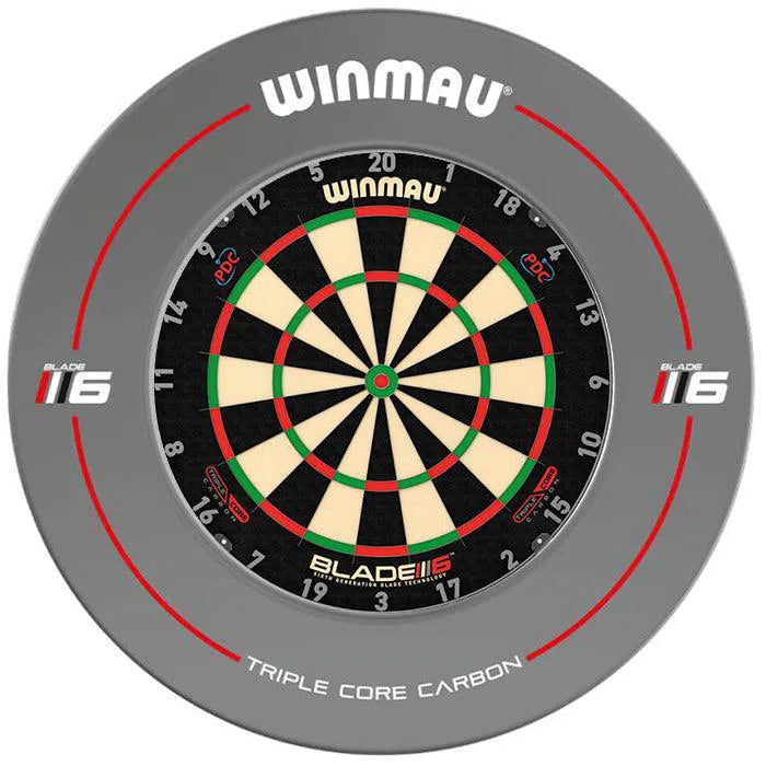 Winmau Blade 6 Carbon Triple Core Dartboard & Surround Bundle