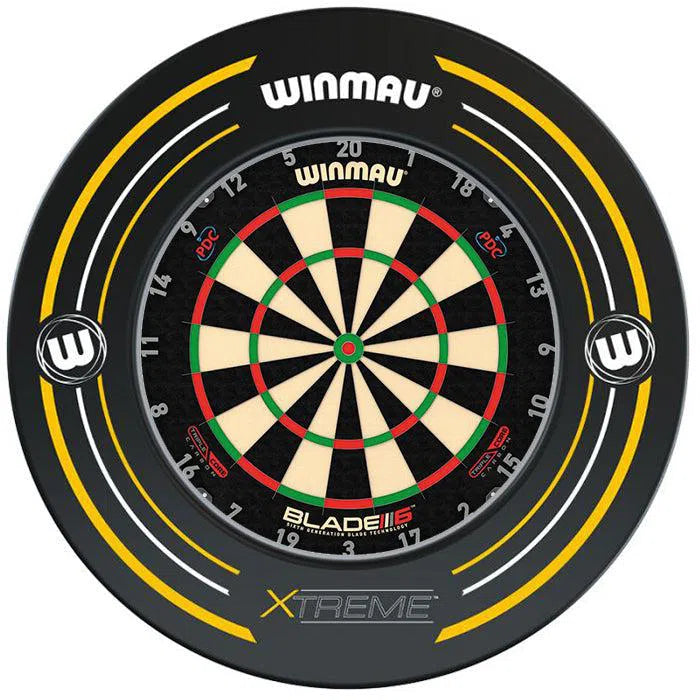 Winmau Blade 6 Carbon Triple Core Dartboard & Surround Bundle