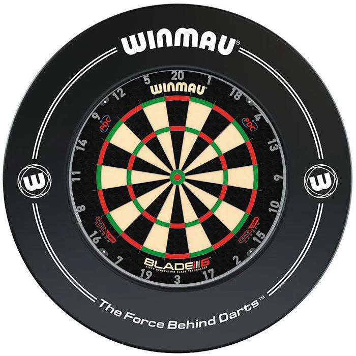 Winmau Blade 6 Carbon Triple Core Dartboard & Surround Bundle