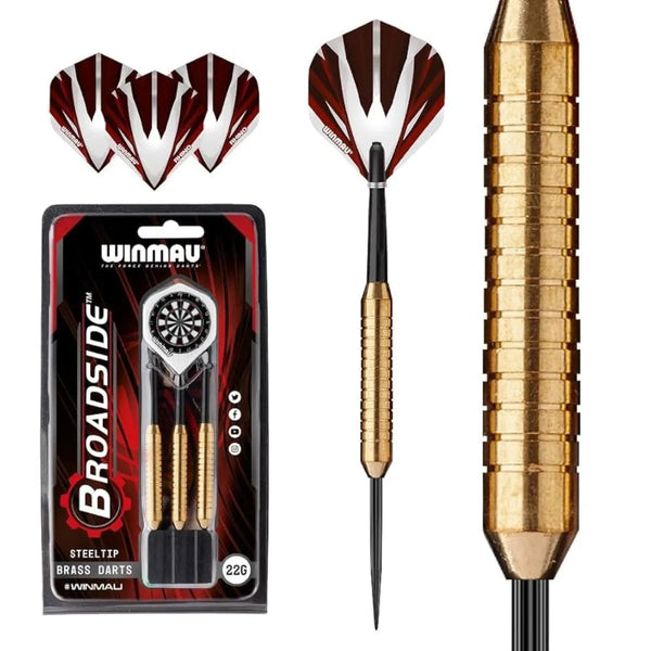 Winmau Broadside Brass Darts Steel Tip Darts-1-22 GRAM-Premier Darts