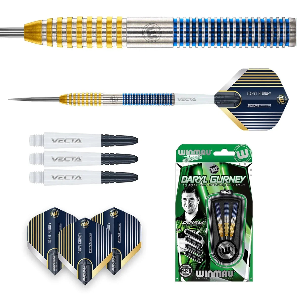Winmau Daryl Gurney SC 1.0 Series 90% Tungsten Steel Tip Darts