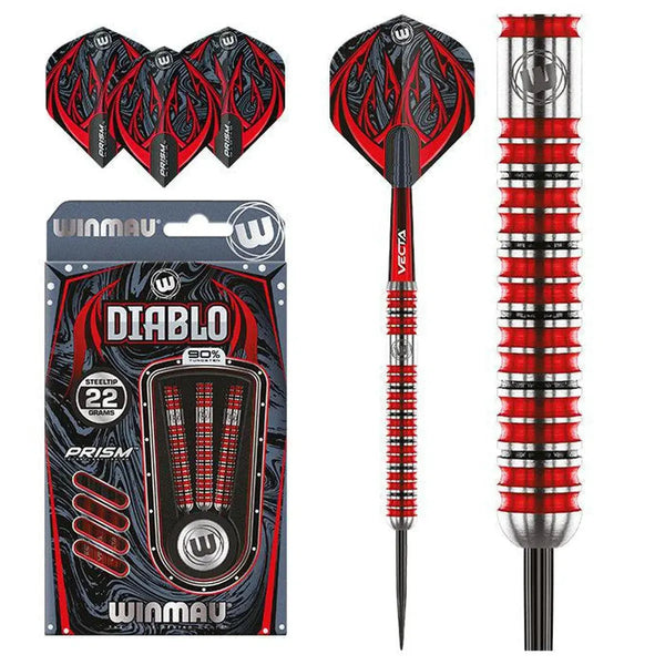 Winmau Diablo Parallel 90% Tungsten Steel Tip Darts-1-22 GRAM-Premier Darts