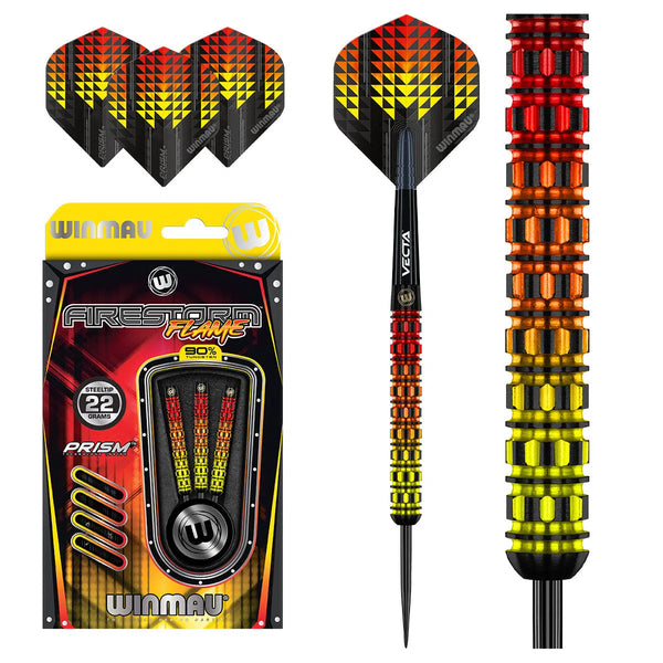 Winmau Firestorm Flame Style 2 90% Tungsten Steel Tip Darts-1-22 GRAM-Premier Darts