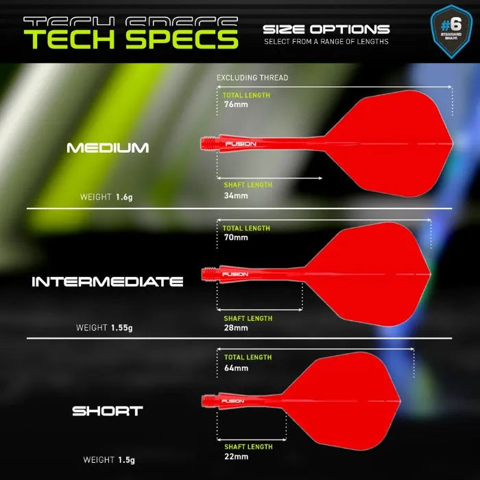 Winmau Fusion Integrated Flight System No6 - Red