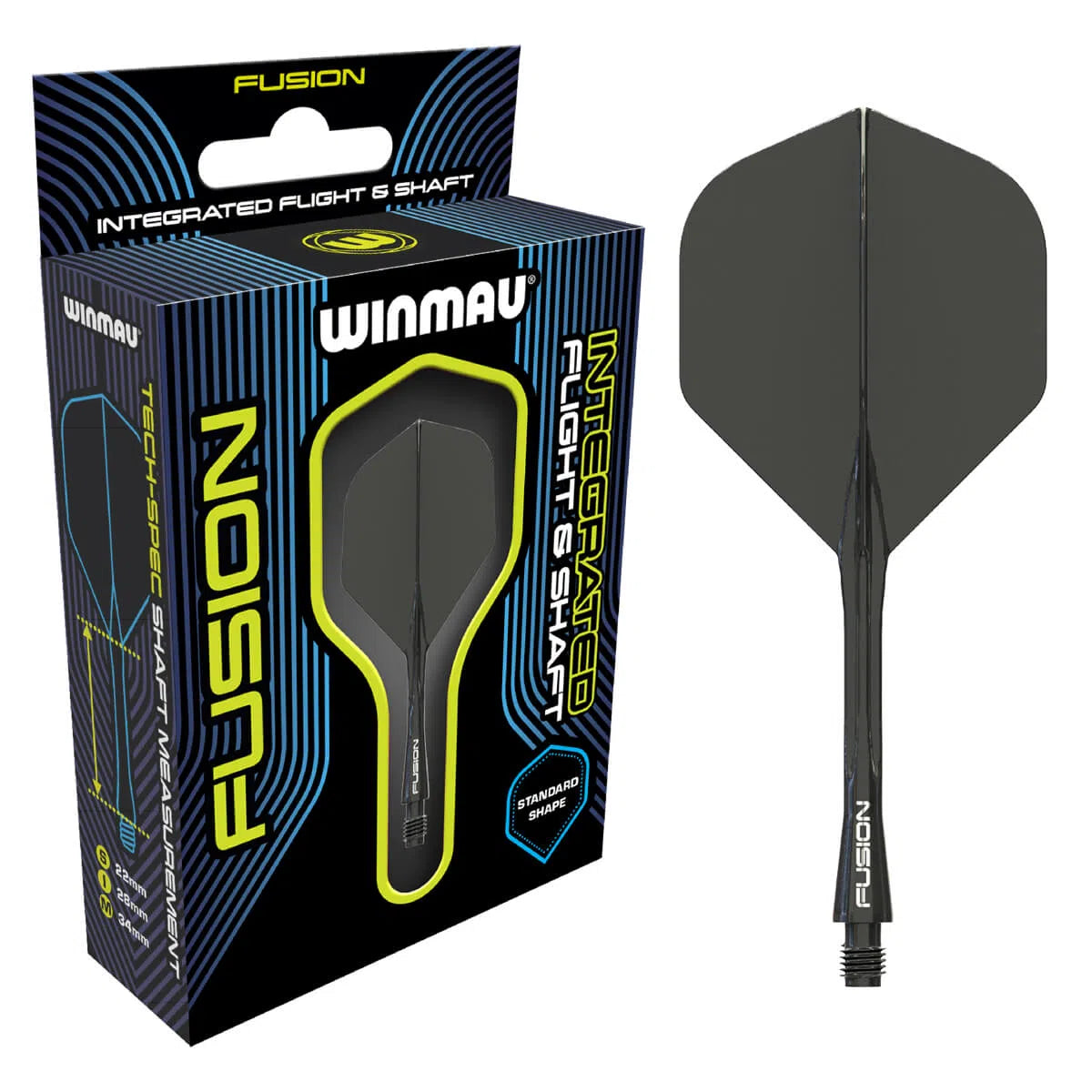 Winmau Fusion Integrated Flight System - Solid Black