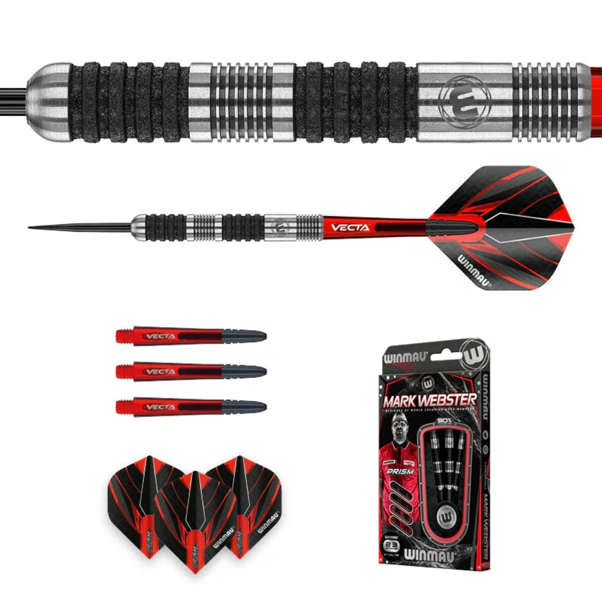 Winmau Mark Webster 90% Tungsten Steel Tip Darts
