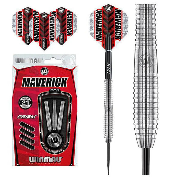 Winmau Maverick 80% Tungsten Steel Tip Darts-1-21 GRAM-Premier Darts