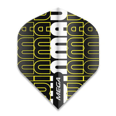 Winmau Mega Extra Thick Black & Yellow Flights - Black & Yellow