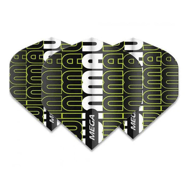 Winmau Mega Extra Thick Standard Black & Green Flights-1-Premier Darts