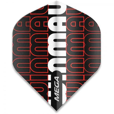 Winmau Mega Extra Thick Standard Black & Red Flights