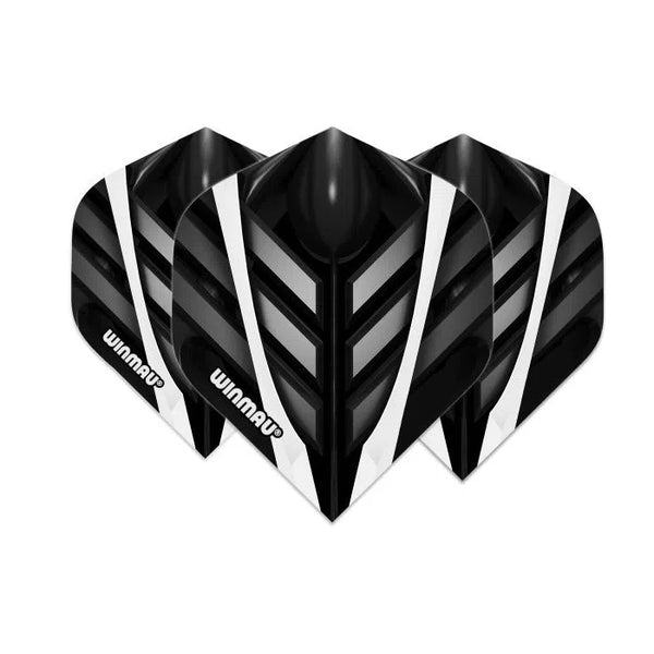Winmau Mega Standard Black, White & Grey Dart Flights-1-Premier Darts