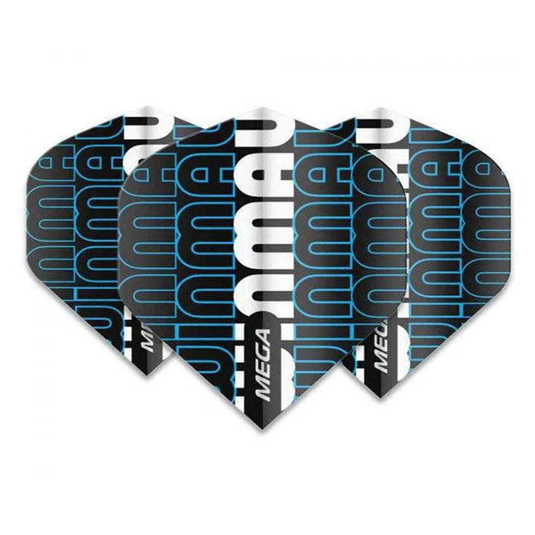 Winmau Mega Standard Extra Thick Black & Blue Flights-1-Premier Darts