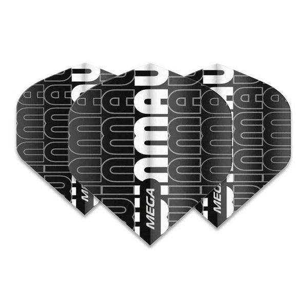 Winmau Mega Standard Extra Thick Black & Grey Flights-1-Premier Darts