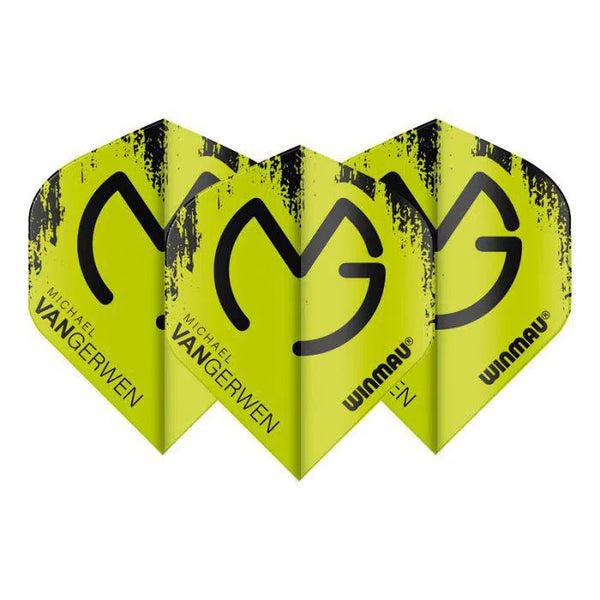 Winmau Mega Standard MvG Black & Green Flights-1-Premier Darts