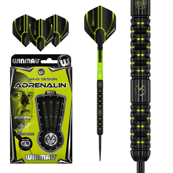 Winmau MvG Adrenalin 90% Tungsten Steel Tip Darts-1-22 GRAM-Premier Darts