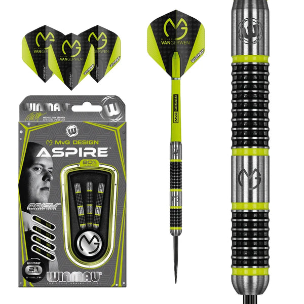 Winmau MvG Aspire 80% Tungsten Steel Tip Darts-1-21 GRAM-Premier Darts