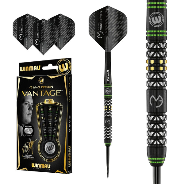 Winmau MvG Vantage 90% Tungsten Steel Tip Darts-1-21 GRAM-Premier Darts