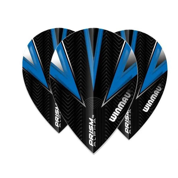 Winmau Prism Alpha Black & Blue Extra Thick Dart Flights-1-Premier Darts