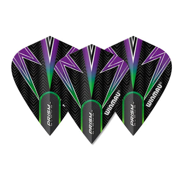 Winmau Prism Alpha Black, Green & Purple Kite Flights-1-Premier Darts