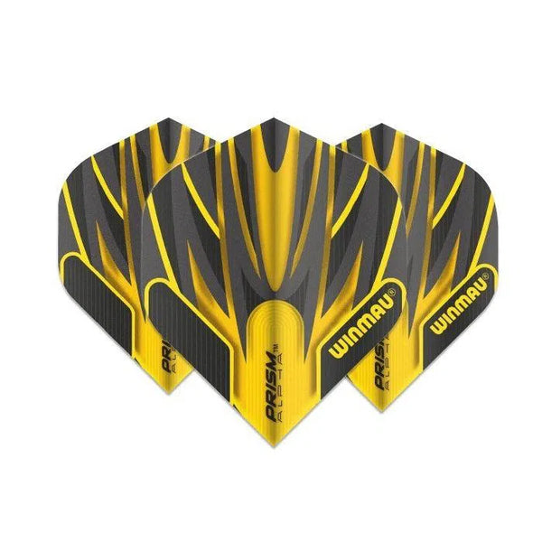 Winmau Prism Alpha Black & Yellow Extra Thick Dart Flights-1-Premier Darts