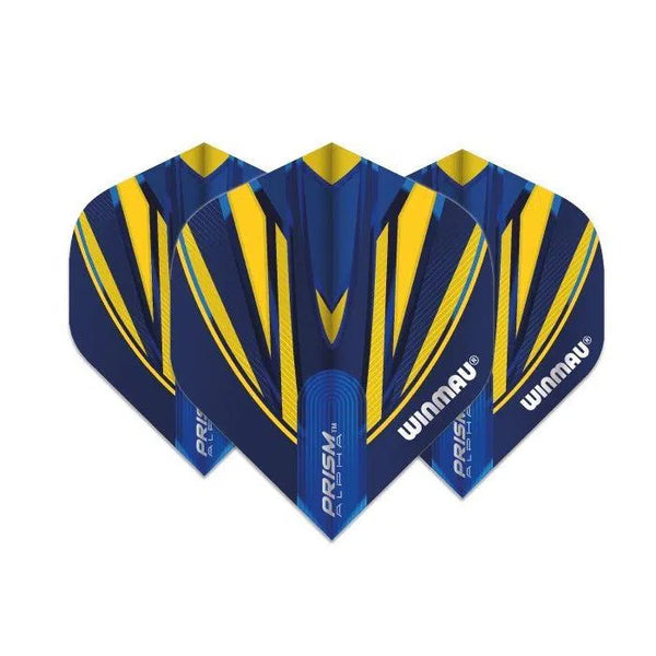 Winmau Prism Alpha Blue & Yellow Extra Thick Dart Flights-1-Premier Darts