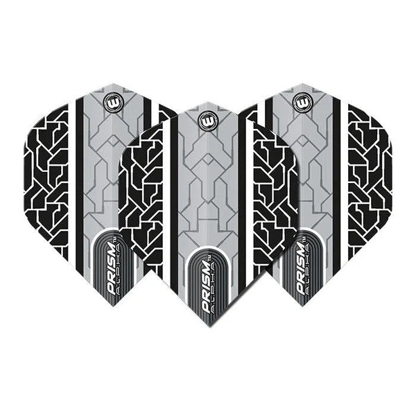 Winmau Prism Alpha Circuit Extra Thick Flights - Black/White-1-Premier Darts