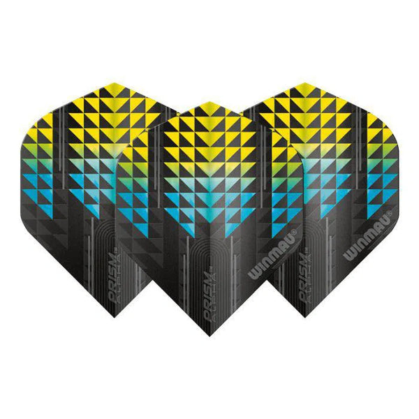 Winmau Prism Alpha Extra Thick Standard Black & Blue & Yellow Flights-1-Premier Darts