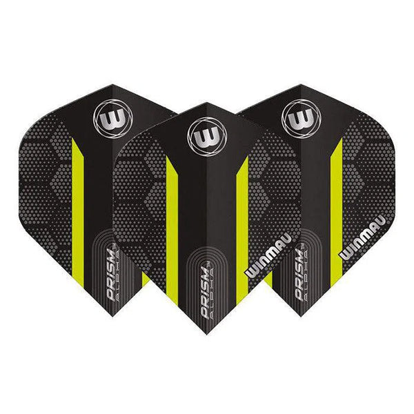 Winmau Prism Alpha Extra Thick Standard Black & Green Flights-1-Premier Darts
