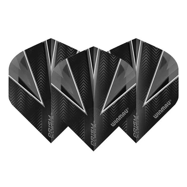 Winmau Prism Alpha Extra Thick Standard Black & Grey Flights-1-Premier Darts