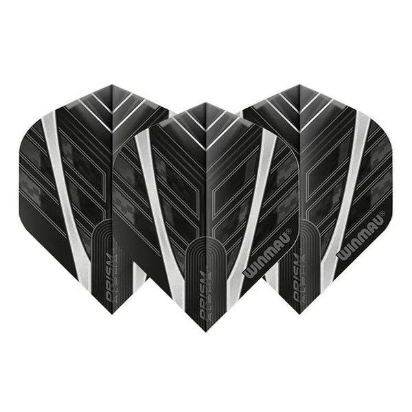 Winmau Prism Alpha Extra Thick Standard Black & Grey Flights-1-Premier Darts
