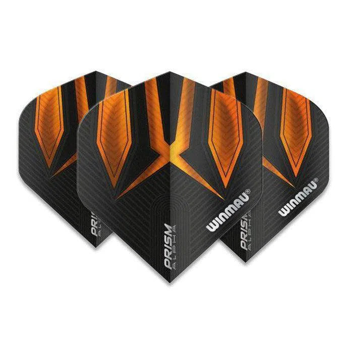 Winmau Prism Alpha Extra Thick Standard Black & Orange Flights
