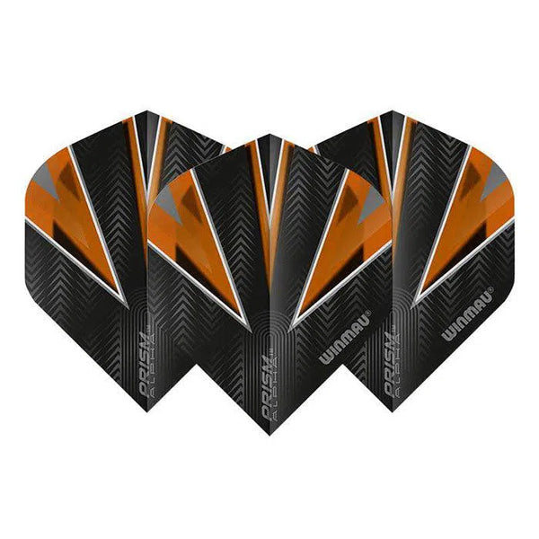 Winmau Prism Alpha Extra Thick Standard Black & Orange Flights-1-Premier Darts