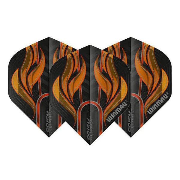 Winmau Prism Alpha Extra Thick Standard Black & Orange Flights-1-Premier Darts
