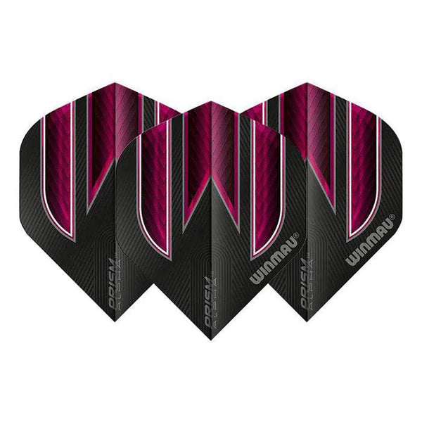 Winmau Prism Alpha Extra Thick Standard Black & Pink Flights-1-Premier Darts