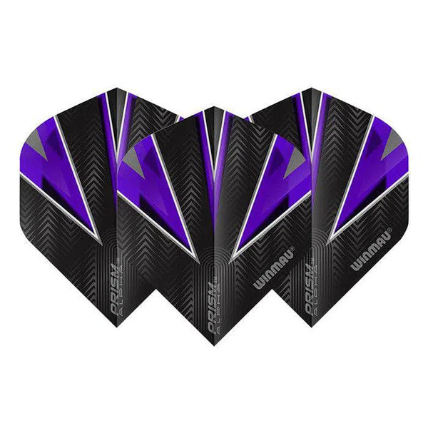Winmau Prism Alpha Extra Thick Standard Black & Purple Flights-1-Premier Darts