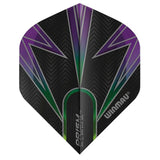 Winmau Prism Alpha Extra Thick Standard Black & Purple & Green Flights