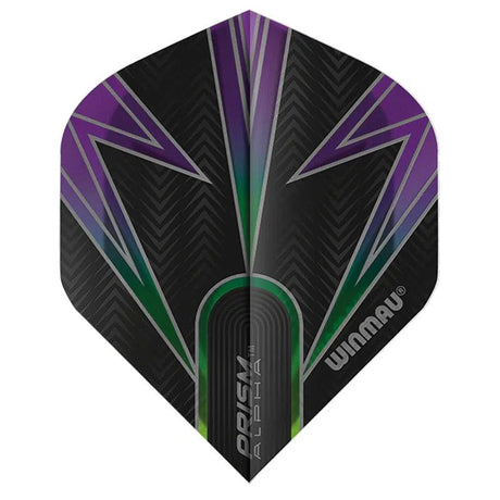 Winmau Prism Alpha Extra Thick Standard Black & Purple & Green Flights