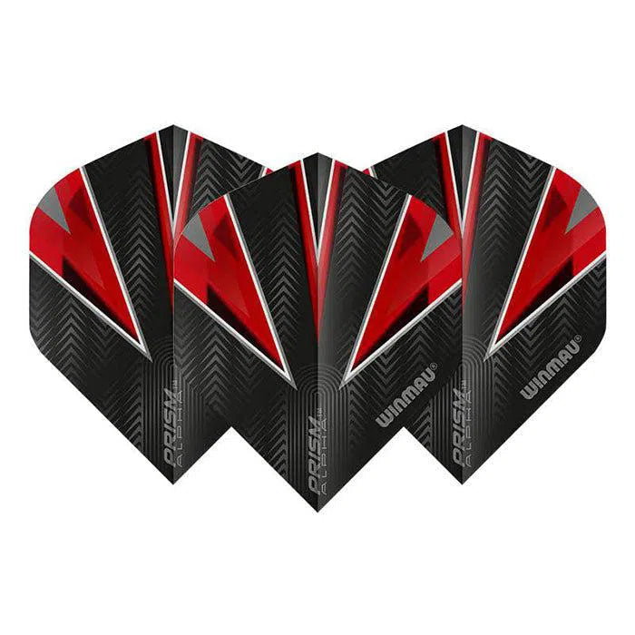 Winmau Prism Alpha Extra Thick Standard Black & Red Flights