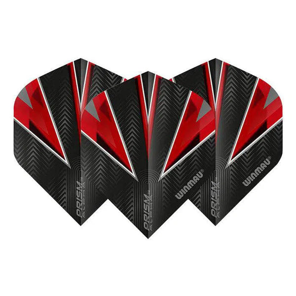 Winmau Prism Alpha Extra Thick Standard Black & Red Flights-1-Premier Darts
