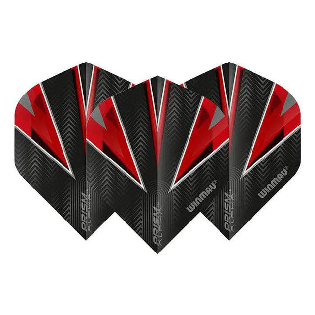 Winmau Prism Alpha Extra Thick Standard Black & Red Flights