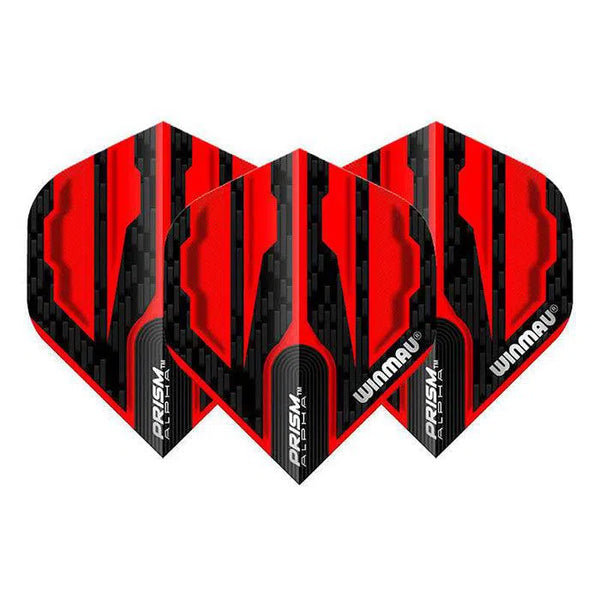 Winmau Prism Alpha Extra Thick Standard Black & Red Flights-1-Premier Darts