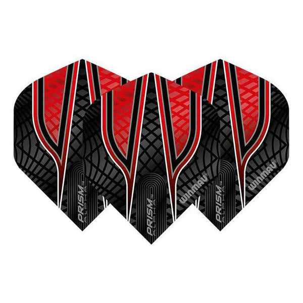 Winmau Prism Alpha Extra Thick Standard Black & Red Flights-1-Premier Darts