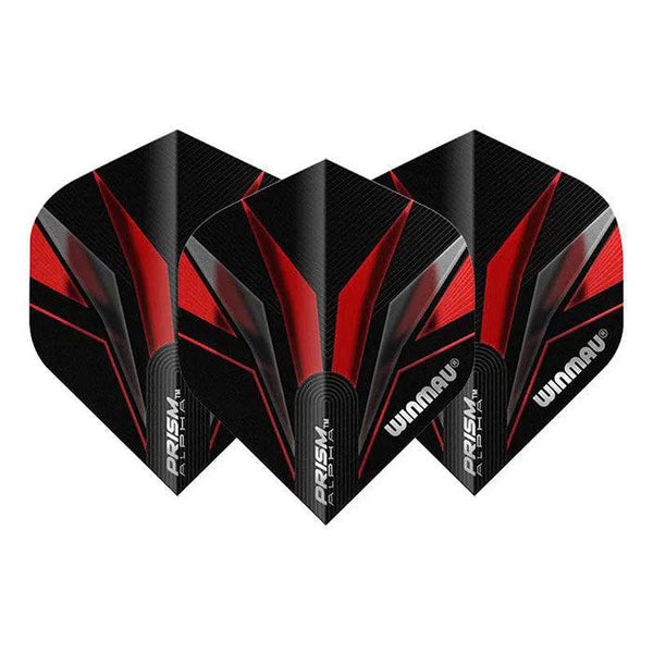 Winmau Prism Alpha Extra Thick Standard Black & Red Flights-1-Premier Darts