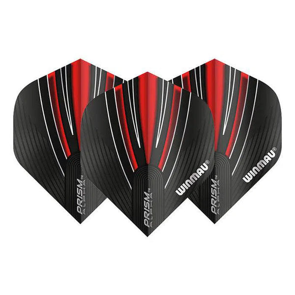 Winmau Prism Alpha Extra Thick Standard Black & Red Flights-1-Premier Darts